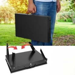 FURNIinspire Outdoor Grills, Griddles And Smokers 3 Level Adjustable Outdoor BBQ With Wind Guard Tools For Camping, Picnics, Black, 17.7"*11.02"*3.1" -HV GUEST 0081e07d db92 4b30 8329 59d2c64d2121