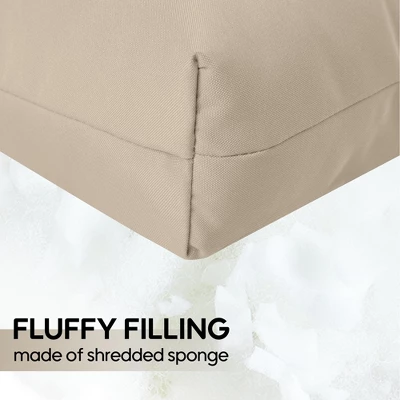 FURNIinspire Outdoor Seat Cushions 2 Pcs Set High Back Patio Chair Cushions, Solid Color Seat Cushion For Garden Porch, Beige, 44"*22"*4" 5 FURNIinspire Outdoor Seat Cushions 2 Pcs Set High Back Patio Chair Cushions, Solid Color Seat Cushion For Garden Porch, Beige, 44"*22"*4" - Image 3