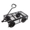 FURNIinspire Wheelbarrows And Lawn Carts Solid Wheels Tools Cart Wagon Cart, Metal Lawn Cart For Picnic, Shopping, Black, 37“*19"*45" -HV GUEST 026bba28 cef3 43ba 87e5 93d549918d05