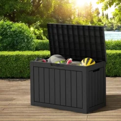 FURNIinspire Deck Boxes 45 Gallon Deck Box, Waterproof Storage Bin For Outdoor And Indoor, Storage Deck Box, All Weather Use, Black, 17“*31”*22“ -HV GUEST 0393793d 2f07 47d1 a46b dfb423d80f01