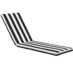 FURNIinspire Outdoor Seat Cushions Patio Lounge Chair Cushion Replacement, Black And White Stripes Cushion, Multicolored, 74.4"*22.05"*2.76" -HV GUEST 047a5138 45b0 4894 a671 8ae3077b59db