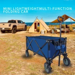 FURNIinspire Outdoor Serving Carts Utility Collapsible Folding Wagon Cart Heavy Duty Foldable Beach Wagon For Camping, Blue, 34.65"*17.71"*35.23" 9 FURNIinspire Outdoor Serving Carts Utility Collapsible Folding Wagon Cart Heavy Duty Foldable Beach Wagon For Camping, Blue, 34.65"*17.71"*35.23" -HV GUEST 054cd825 8de8 46b1 acdf 339849b10e34