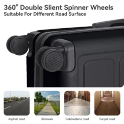 FURNIinspire Bag And Luggage Sets Hard Shell 3 Piece Suitcase Set, Travel Luggage Business Suitcases With Wheels, Black, 19.88"*10.63"*29.92" 10 FURNIinspire Bag And Luggage Sets Hard Shell 3 Piece Suitcase Set, Travel Luggage Business Suitcases With Wheels, Black, 19.88"*10.63"*29.92" -HV GUEST 063c0eb5 18cf 417c aa32 846e46adb967