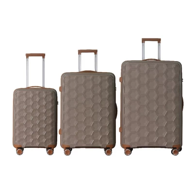 FURNIinspire Bag And Luggage Sets 3 Piece Travel Luggage With Rolling Wheels, Lightweight Hard Shell Suitcase Set, Brown, 20.08"*11.81"*30.12" 7 FURNIinspire Bag And Luggage Sets 3 Piece Travel Luggage With Rolling Wheels, Lightweight Hard Shell Suitcase Set, Brown, 20.08"*11.81"*30.12" - Image 5