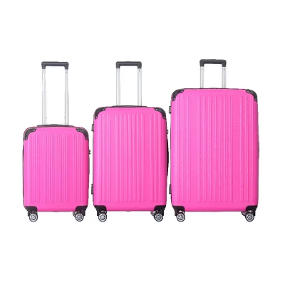 FURNIinspire Bag And Luggage Sets 3 Piece Rolling Luggage, Hard Shell Travel Suitcases Set With Wheels Telescopic Handle, Pink, 21.06"*11.42"*30.12" 7 FURNIinspire Bag And Luggage Sets 3 Piece Rolling Luggage, Hard Shell Travel Suitcases Set With Wheels Telescopic Handle, Pink, 21.06"*11.42"*30.12" - Image 5