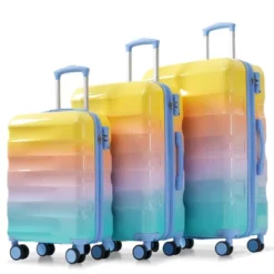 FURNIinspire Bag And Luggage 3 Piece Sets Carry On Luggage, Travel Luggage Set Hard Shell Suitcases With Wheels, Multicolored, 12.2"*19.7"*30.1" 11 FURNIinspire Bag And Luggage 3 Piece Sets Carry On Luggage, Travel Luggage Set Hard Shell Suitcases With Wheels, Multicolored, 12.2"*19.7"*30.1" -HV GUEST 0e3794a0 ac3e 4592 be0d 9a7d7abc6650