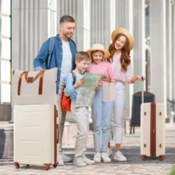 FURNIinspire Bag And Luggage Sets Luggage Set Travel Suitcase With Bags Spinner Wheels Abs Lightweight Suitcase, Khaki And Brown, 16"*10"*24" 11 FURNIinspire Bag And Luggage Sets Luggage Set Travel Suitcase With Bags Spinner Wheels Abs Lightweight Suitcase, Khaki And Brown, 16"*10"*24" -HV GUEST 11c79dbd abf7 4c40 88ea 9757f18ba807