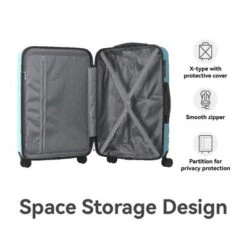 FURNIinspire Bag And Luggage Sets 3 Piece Travel Hard Shell Luggage, Lightweight Rolling Suitcases With Wheels, Blue, 20.87"*11.61"*30.31" -HV GUEST 126cdf7c e04c 4d9f 84c5 29971cc6d0d8
