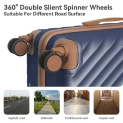 FURNIinspire Bag And Luggage Sets 3 Piece Rolling Luggage Travel Suitcase Set, Lightweight Durable Suitcases With Wheels, Blue, 21.06"*11.81"*30.31" 9 FURNIinspire Bag And Luggage Sets 3 Piece Rolling Luggage Travel Suitcase Set, Lightweight Durable Suitcases With Wheels, Blue, 21.06"*11.81"*30.31" -HV GUEST 12a02473 ee3e 4a15 8008 26224f096124