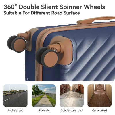 FURNIinspire Bag And Luggage Sets 3 Piece Rolling Luggage Travel Suitcase Set, Lightweight Durable Suitcases With Wheels, Blue, 21.06"*11.81"*30.31" 5 FURNIinspire Bag And Luggage Sets 3 Piece Rolling Luggage Travel Suitcase Set, Lightweight Durable Suitcases With Wheels, Blue, 21.06"*11.81"*30.31" - Image 3