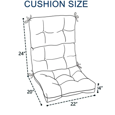 FURNIinspire Outdoor Seat Cushions 2 Pcs Set High Back Patio Chair Cushions, Solid Color Seat Cushion For Garden Porch, Beige, 44"*22"*4" 4 FURNIinspire Outdoor Seat Cushions 2 Pcs Set High Back Patio Chair Cushions, Solid Color Seat Cushion For Garden Porch, Beige, 44"*22"*4" - Image 2