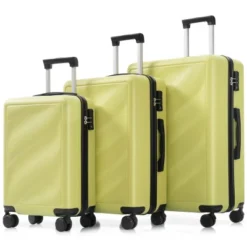 FURNIinspire Bag And Luggage Sets Travel Luggage Set Suitcase Set, 3 Piece Hard Shell Suitcases, Lightweight Suitcase, Tea Green, 11.4"*20.1"*29.1" -HV GUEST 1440e195 a61c 4adb 89d1 d175cfdfbfce