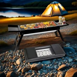 FURNIinspire Outdoor Grills, Griddles And Smokers Professional Foldable Charcoal Grill, Heavy-Duty Outdoor BBQ System, Black, 24.1"*9.45"*4.33" -HV GUEST 149fbf6d 6c05 409e 8ae1 1e4fb775ff4d