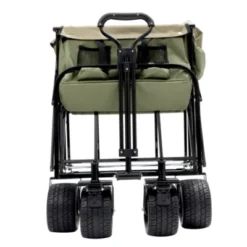 FURNIinspire Outdoor Serving Carts 440lbs Collapsible Foldable Wagon Cart With Strapping System For Camping Sports, Green, 35.04"*22.44"*38.58" -HV GUEST 15631ad9 529b 4ee4 a86a b5f95f2dd7cc