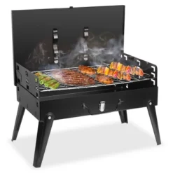 FURNIinspire Outdoor Grills, Griddles And Smokers 3 Level Adjustable Outdoor BBQ With Wind Guard Tools For Camping, Picnics, Black, 17.7"*11.02"*3.1" -HV GUEST 16530be8 3762 4085 b38e ed24e416959f