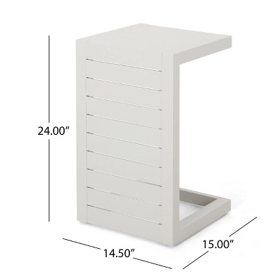 FURNIinspire Patio End Table, C-Shaped Side Table, Compact, Stylish, And Versatile, White, 15"*14.5"*24" 7 FURNIinspire Patio End Table, C-Shaped Side Table, Compact, Stylish, And Versatile, White, 15"*14.5"*24" - Image 5
