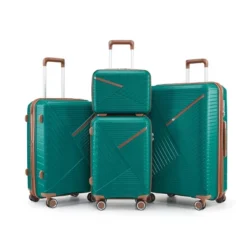 FURNIinspire Bag And Luggage Sets 4 Piece Expandable Lightweight Rolling Suitcase Set Stylish Travel Luggage With Wheels, Green, 12.6"*18.5"*29.5" -HV GUEST 19425869 5e5d 40c6 b94d a7b71389d75d