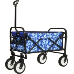 FURNIinspire Outdoor Serving Carts Colorful Collapsible Foldable Wagon Cart Beach Wagon Utility Wagon Grocery Cart 225lbs, Blue, 35.04"*22.44"*38.58" -HV GUEST 1c7ef453 bc96 4aa5 81a6 775664d83bb6