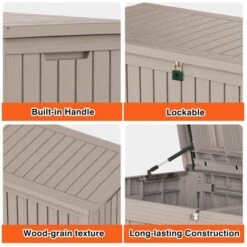 FURNIinspire Deck Boxes, Outdoor Patio Storage Box With Large Storage Capacity For Furniture Cushions Garden Tools, Brown, 54.3"*26.5"*28.7" -HV GUEST 1cc2693c 72ef 4ce2 87c2 e9fb8a86452f