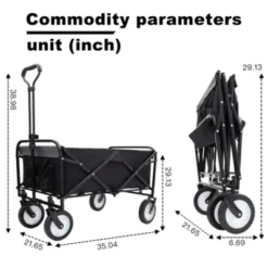 FURNIinspire Outdoor Serving Carts Collapsible Foldable Wagon Cart With Strapping System Beach Wagon Utility Cart, Black, 35.04"*21.65"*38.98" 8 FURNIinspire Outdoor Serving Carts Collapsible Foldable Wagon Cart With Strapping System Beach Wagon Utility Cart, Black, 35.04"*21.65"*38.98" -HV GUEST 1d06dd2b 8bb2 4a4b ad0e b632d1fee3f4 1