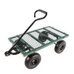 FURNIinspire Wheelbarrows And Lawn Carts Double Fence Utility  Cart Wagon Cart Garden Cart, Ideal For Outdoor Activities, Green, 41“*20"*39" -HV GUEST 1f9f0ea8 2347 4f74 9598 baa1c154792a