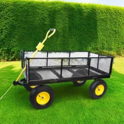 FURNIinspire Wheelbarrows And Lawn Carts Large Garden Cart For Transportation, Ideal For Outdoor Activities, Yellow And Black, 55“*24"*44.5" -HV GUEST 1fdfbeb9 0605 439b 9029 ef1196a0e38f