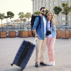 FURNIinspire Luggage 20/24/28 Inch Suitcase Carry On Luggage Hardside Carryon Suitcase Rolling Travel Luggage Travel Luggage, Blue