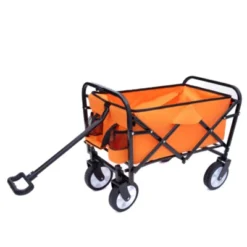 FURNIinspire Outdoor Serving Carts Multi-use Bag Collapsible Foldable Wagon Cart Beach Wagon For Camping Shopping, Orange, 25.98"*17.32"*37.4" -HV GUEST 22a16b61 69a0 414c 9c5b a4abb7735201