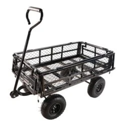 FURNIinspire Wheelbarrows And Lawn Carts Double Fence Utility  Cart Wagon Cart Garden Cart, Ideal For Outdoor Activities, Black, 41“*20"*39" -HV GUEST 24296633 f009 467e b429 58296aa46ca5