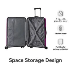 FURNIinspire Bag And Luggage Sets 3 Piece Travel Luggage With Rolling Wheels, Lightweight Hard Shell Suitcase Set, Pink, 20.08"*11.81"*30.12" -HV GUEST 27dea9b8 c0d6 4ced be13 5e9c5ca74ea8