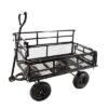 FURNIinspire Wheelbarrows And Lawn Carts Double Fence Utility  Cart Wagon Cart Garden Cart, Ideal For Outdoor Activities, Black, 41“*20"*39" -HV GUEST 2afb4468 d054 477e 89dc 8d66fa294856