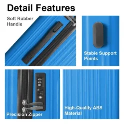 FURNIinspire Bag And Luggage Sets 3 Piece Rolling Luggage, Hard Shell Travel Suitcases Set With Wheels Telescopic Handle, Blue, 21.06"*11.42"*30.12" 10 FURNIinspire Bag And Luggage Sets 3 Piece Rolling Luggage, Hard Shell Travel Suitcases Set With Wheels Telescopic Handle, Blue, 21.06"*11.42"*30.12" -HV GUEST 2b1e569f 14bd 4018 b176 88d332143e3d