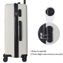 FURNIinspire Bag And Luggage Sets Hard Shell 3 Piece Suitcase Set, Travel Luggage Business Suitcases With Wheels, White, 19.88"*10.63"*29.92" -HV GUEST 2c809e92 aaf4 409e a055 914c7361b5c7