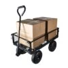 FURNIinspire Wheelbarrows And Lawn Carts Outdoor Steel Frame Wagon Cart Garden Cart, Ideal For Firewood And Yard Debris, Black, 40“*19"*40" -HV GUEST 2cd31da5 6973 4ac1 afd2 6a9171e2ac8f