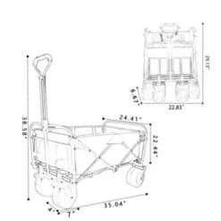FURNIinspire Outdoor Serving Carts Fishing Cart Rod Holders All Terrain Steel Frame Utility Cart With Pneumatic Tires, Black, 44.88"*25.98"*44.49" -HV GUEST 2d0b6ca3 1fe4 4be0 809a b1c8977d9894 1