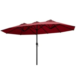 FURNIinspire Patio Umbrellas, Double Sided Twin Patio Umbrella Outdoor, Brown -HV GUEST 2d153ae0 62a0 4e2b a939 f83590d96e24