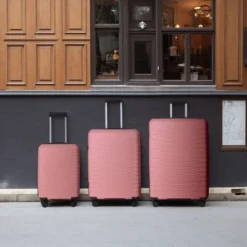 FURNIinspire Bag And Luggage Sets 3 Piece Rolling Suitcase Set, Hard Suitcases With Wheels, Lightweight Travel Luggage, Pink, 21.46"*12.01"*30.51" -HV GUEST 2d81947c 2240 426e 80c8 524db56f570e