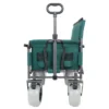 FURNIinspire Outdoor Serving Carts 3-in-1 Folding Wagon With Bench Seat 500lbs Capacity, Beach Tires For Camping Beach, Green, 40.94"*25.2"*44.29" -HV GUEST 2f533ffc 107d 485a aaac 364aa02fb60d