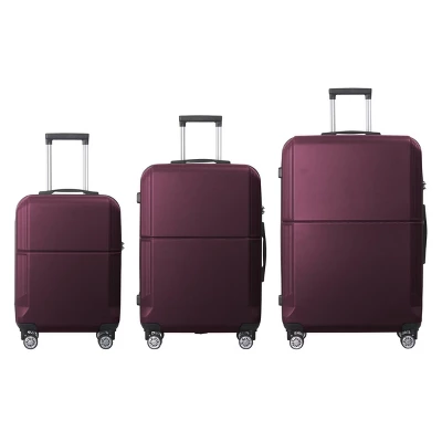 FURNIinspire Bag And Luggage Sets 3 Piece Rolling Luggage, Travel Hard Suitcase With Wheels, Stylish Suitcase Set, Purple, 21.06"*11.81"*30.31" 7 FURNIinspire Bag And Luggage Sets 3 Piece Rolling Luggage, Travel Hard Suitcase With Wheels, Stylish Suitcase Set, Purple, 21.06"*11.81"*30.31" - Image 5