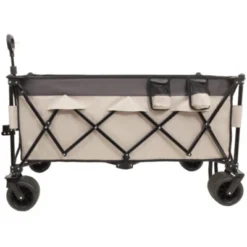 FURNIinspire Outdoor Serving Carts Heavy Duty Foldable Utility Wagon 480lbs Capacity Patented Ultra-Stable Frame, Khaki, 50.39"*25.98"*44.88" -HV GUEST 3269ec41 ad15 4218 9ead fea9f215bc3f