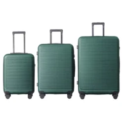 FURNIinspire Bag And Luggage Sets 3 Piece Travel Hard Shell Luggage, Lightweight Rolling Suitcases With Wheels, Green, 20.67"*11.61"*29.92" -HV GUEST 32a8eaa7 6cc7 4dd7 a671 91b9334decb8