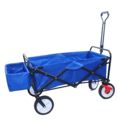 FURNIinspire Wheelbarrows And Lawn Carts Folding Wagon Collapsible Outdoor Utility Wagon, Lawn Car With Adjustable Handles, Blue, 53“*20"*43" 11 FURNIinspire Wheelbarrows And Lawn Carts Folding Wagon Collapsible Outdoor Utility Wagon, Lawn Car With Adjustable Handles, Blue, 53“*20"*43" -HV GUEST 32b4e555 ad3f 420e a0dd b22423c7ed49