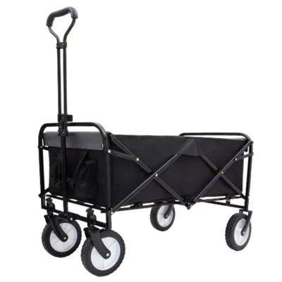 FURNIinspire Outdoor Serving Carts Collapsible Foldable Wagon Cart With Strapping System Beach Wagon Utility Cart, Black, 35.04"*21.65"*38.98" 7 FURNIinspire Outdoor Serving Carts Collapsible Foldable Wagon Cart With Strapping System Beach Wagon Utility Cart, Black, 35.04"*21.65"*38.98" - Image 5