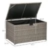 FURNIinspire Utility Storage Cabinet 113 Gallon Deck Box Rattan Outdoor Storage Box Waterproof Storage Container For Indoor, Grey, 47.2"*6.70"*30.7" 1 FURNIinspire Utility Storage Cabinet 113 Gallon Deck Box Rattan Outdoor Storage Box Waterproof Storage Container For Indoor, Grey, 47.2"*6.70"*30.7" -HV GUEST 34527170 cc6f 41fc a3da d01cb02e5c3e