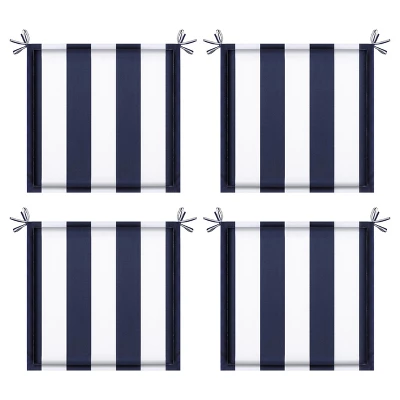 FURNIinspire Outdoor Seat Cushions 4pcs Patio Seat Cushion Replacement Seat Cushion, Striped Sponge Seat Cushion For Gardens, Blue, 15"*15"*2.1" 6 FURNIinspire Outdoor Seat Cushions 4pcs Patio Seat Cushion Replacement Seat Cushion, Striped Sponge Seat Cushion For Gardens, Blue, 15"*15"*2.1" - Image 4