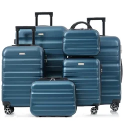 FURNIinspire Bag And Luggage Sets 6 Piece Luggage Set, Lightweight Carry On Luggage Suitcases With Wheels For Travel Business, Blue, 11.8"*19.7"*30.3" -HV GUEST 3d11013b 809c 44c3 b1a6 d1f74c752934