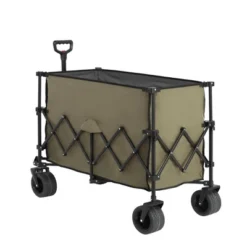 FURNIinspire Wheelbarrows And Lawn Carts Beach Wagon Lawn Cart Garden Cart, Heavy Duty Folding Utility Yard Cart, Green, 20.87"*42.91"*32.68" -HV GUEST 3efd507f 5c18 43fd 987e 75cedc417cdf
