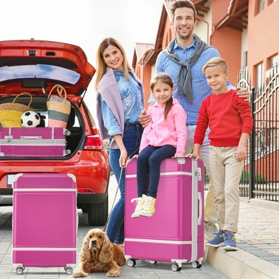 FURNIinspire Bag And Luggage Sets Luggage Sets 3 Pieces Luggage And Cosmetic Case Spinner Suitcase With TSA Lock Lightweight, Pink, 20" 24"" 7 FURNIinspire Bag And Luggage Sets Luggage Sets 3 Pieces Luggage And Cosmetic Case Spinner Suitcase With TSA Lock Lightweight, Pink, 20" 24"" - Image 5