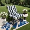 FURNIinspire Outdoor Seat Cushions 2 Pcs Set High Back Patio Chair Cushions, Blue And White Stripes Seat Cushion, Multicolored, 44"*22"*4" -HV GUEST 3fd5ef73 41f4 43d0 8984 a01f4869f934