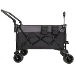 FURNIinspire Outdoor Serving Carts Multi Functional Push Pull Folding Wagon Cart With Rotating Handle All-Terrain Wheele, Black, 48.43"*22.83"*43.7" -HV GUEST 41db8f35 29d2 47c7 a113 94b3d9d82269
